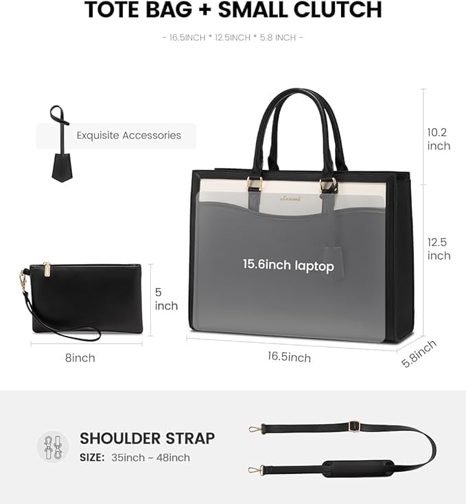 LOVEVOOK Laptop Tote Bag for Women, Office Work Bag Briefcase fit for 15.6 inch Laptop, Large Capacity Teacher Bag Handbag