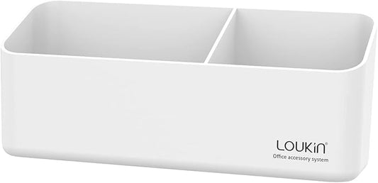 loukin Magnetic and Adhesive Marker Holder, Dry Erase Accessory Tray, Magnetic Storage Organizer for Whiteboard, Glass or Refrigerators (White)