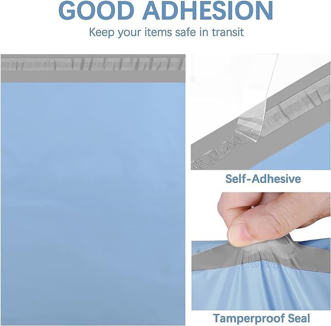 Metronic Poly Mailers 12X15.5 500Pack, Strong Adhesive Shipping Envelopes for Clothing, Waterproof Shipping Bags for Small Businesses, Flexible Mailers Poly Bags,Packages Bags Blue