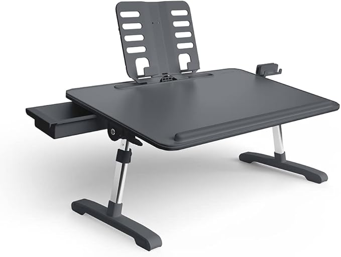 Limitless TotalDesk Portable Modern Workstation and Lap Desk with Adjustable Height & Tilt (Charcoal)