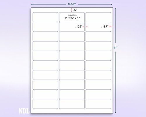 NextDayLabels - 8-1/2 x 11 Neon Color High Light Fluorescent Labels for Laser & Inkjet Printer (Blue Fluorescent, 1" x 2-5/8" - 30 Per Page | 750 Labels)