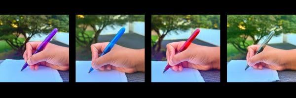 The USA Made Compact Pen – 4 Pack of Translucent Jewel Toned Aesthetic Ballpoint Pens – Chic, Compact & Colorful – for Stationery, School, Work or Journals (Assorted)