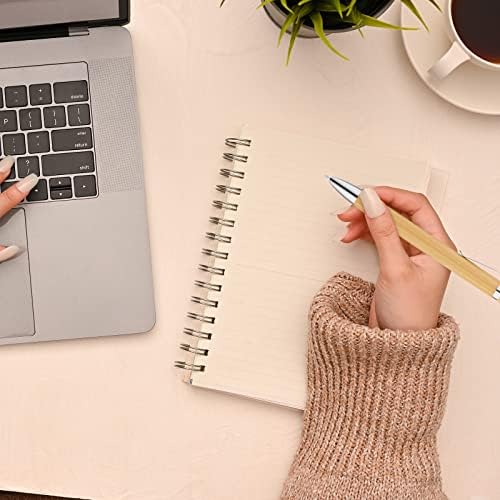 SATINIOR 200 Pcs Bamboo Ballpoint Pens, Wooden Retractable Ballpoint Pen, Black Ink, 1mm Pen, Sustainable, Stylish, Practical, Widely Applicable