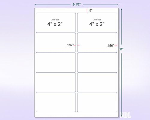 NextDayLabels - 8-1/2 x 11 Neon Color High Light Fluorescent Labels for Laser & Inkjet Printer (Orange Fluorescent, 4 x 2-10 Per Page | 1000 Labels)