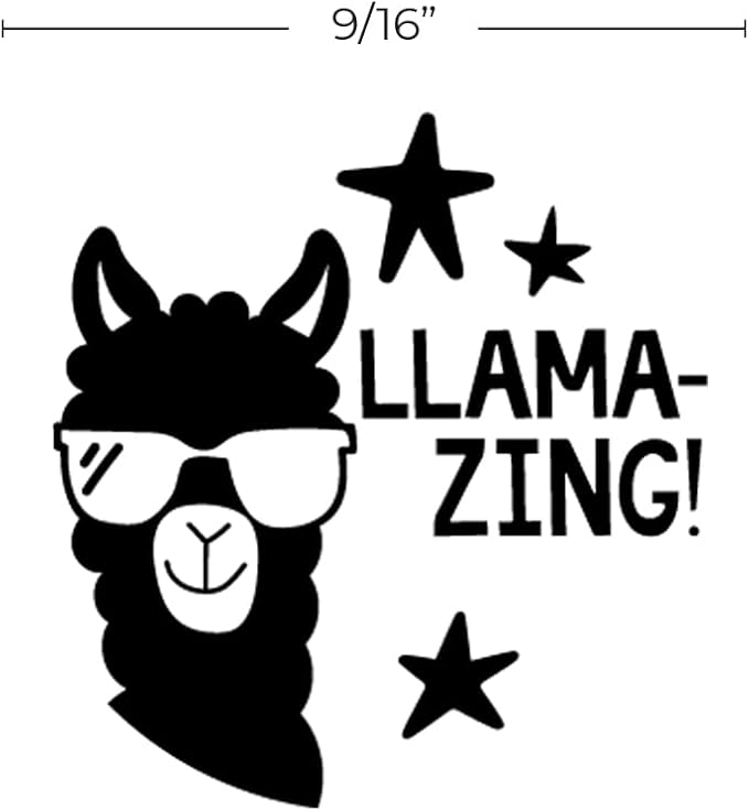 Llama Stamp / 2000 Plus Self Inking Teacher Cute Animal Reward Stamper / 9/16" Small Black Llama-zing Imprint Planner Worksheet Stamp