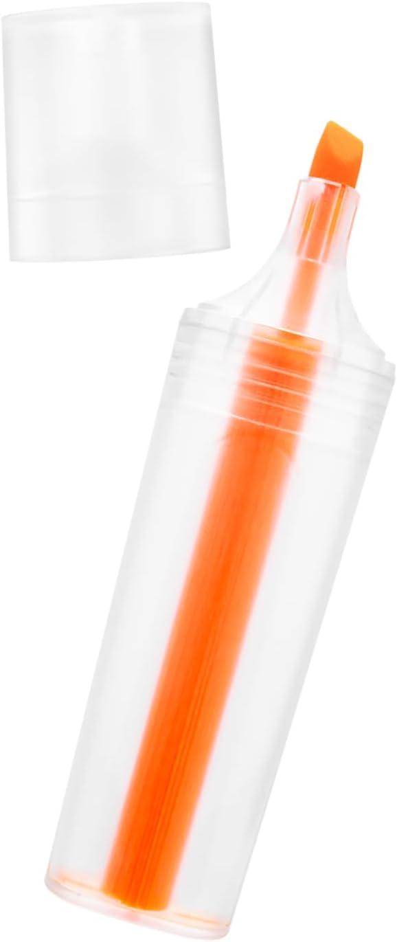 RPET Highlighter Customize Text Name or Personalized Image 0.95 Each - Sold in Pack of 250 - Clear with Orange