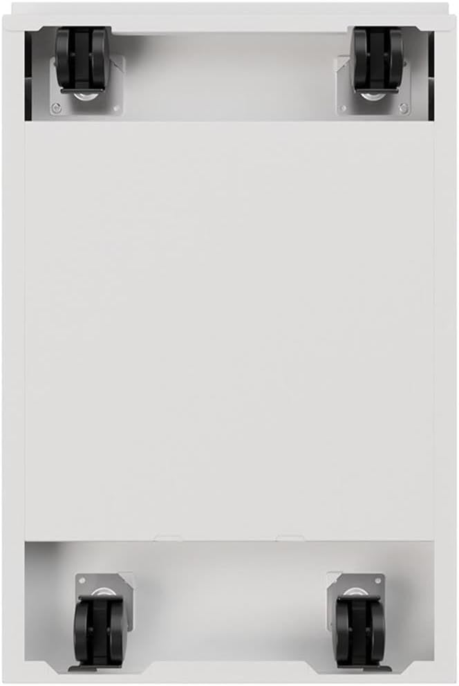 Pemberly Row 3 Drawers 27.75" Vertical White Metal Filing Cabinet Lockable Pre-Assembled Stationary Letter Size for Home, Office