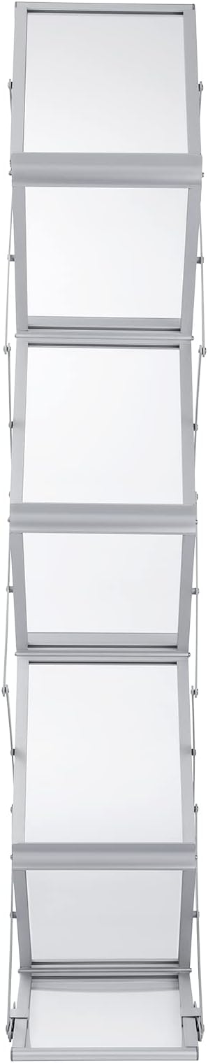 VEVOR Collapsible Literature Rack, Dual-Sided 6-Slot Leaflet Holder, Easy-to-Transport Brochure Stand with Travel Bag for Conferences and Office Use
