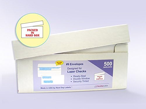 #9 Ready-Seal Double Window Security Tinted Check Envelopes, Compatible for QuickBooks Checks, Sage 100 Program, Blackbaud Software ETC, Case of 2500 Envelopes