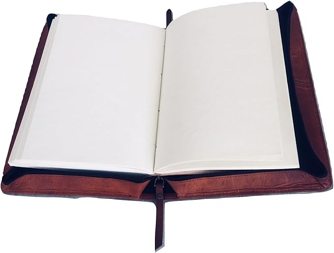 Leather Bible Cover Book Cover Planner Cover with Handle and Back Pocket (Small)