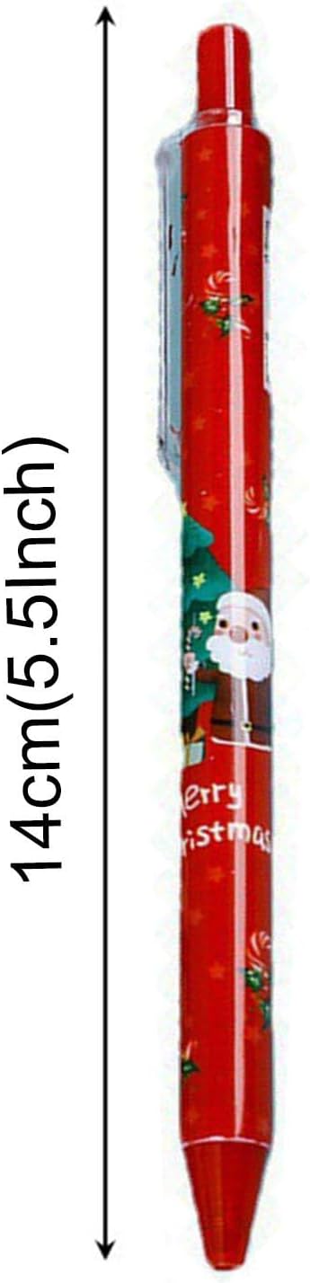 10-Pack Christmas Themed Pens Retractable Gel Pens, Festive Holiday Party Favors, Stocking Stuffers, and School Supplies for Students