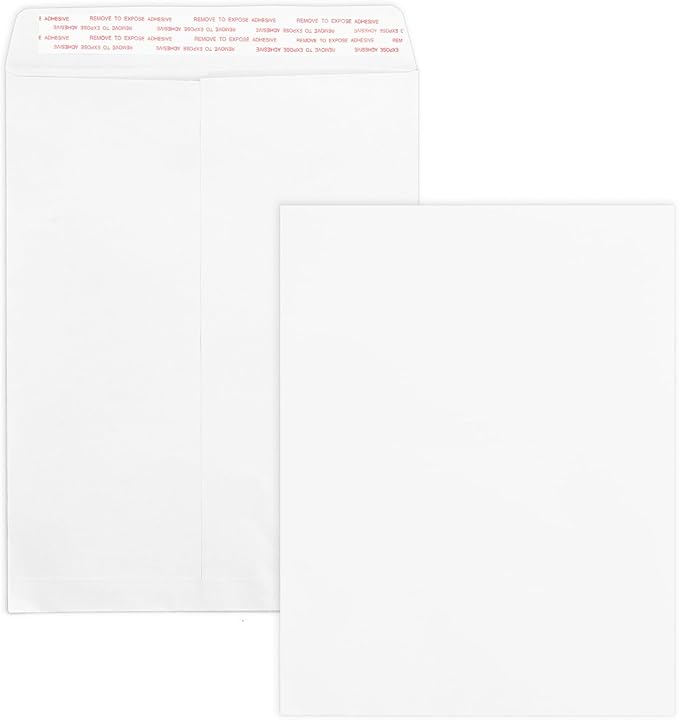 100 Pack 10x13 White Catalog Envelopes Self Seal, Goefun 100GSM Paper White Large Envelopes for Mailing, Organizing and Storage