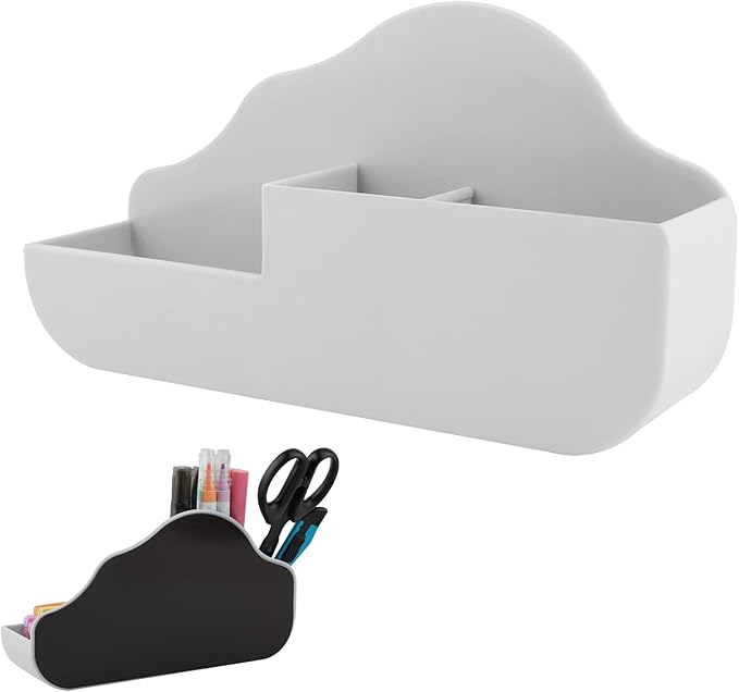 Magnetic Pen Holder,3 Compartments Magnetic Dry Erase Marker Holder,Extra Strong Magnet Storage Marker Pen Pencil Organizer for Refrigerator,Whiteboard,Locker Accessories(Cloud Style)