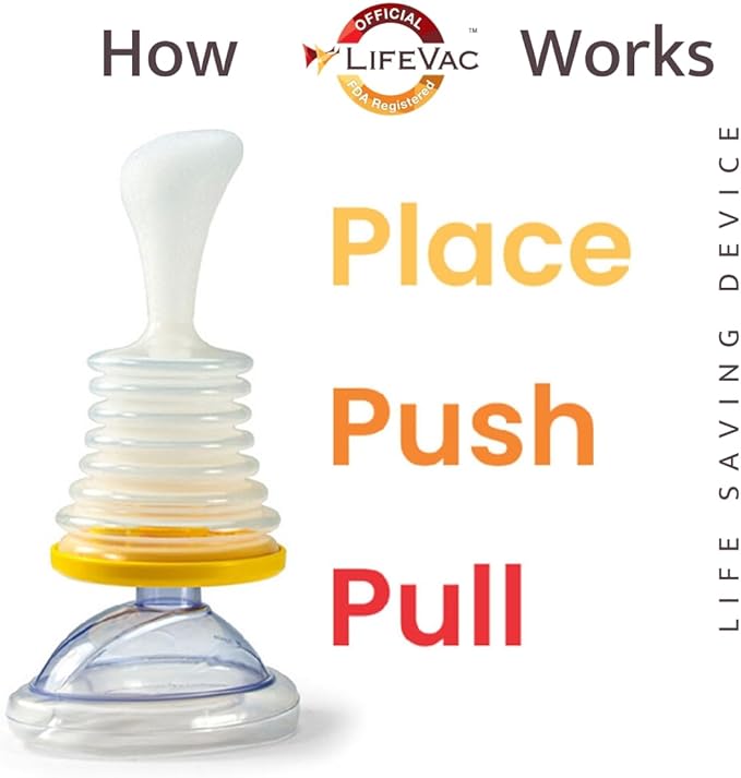 LifeVac Pink Travel Kit - Portable Suction Rescue Device, First Aid Kit for Kids and Adults, Portable Airway Suction Device for Children and Adults