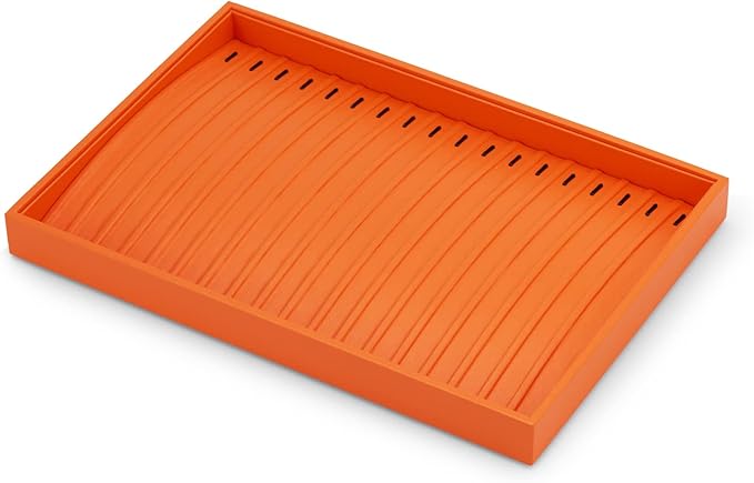 Oirlv Luxury Leather Jewelry Tray Necklace Bracelet Organizer Tray Stackable Jewelry Plate Necklace Bracelet Display Storage