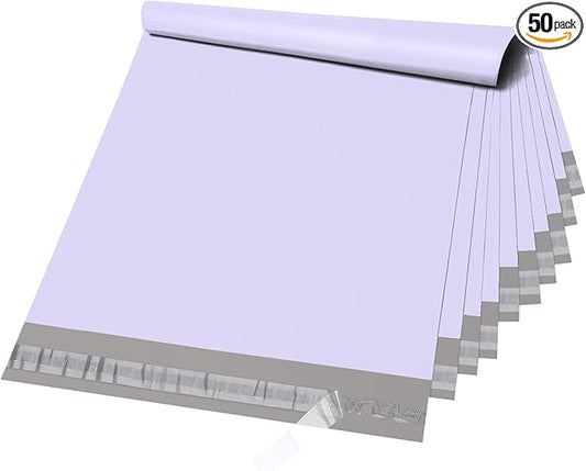 Metronic Large Poly Mailers 14.5x19 50PC, Waterproof Shipping Bags for Clothing, Tear-resistant Mailers Poly Bags for Small Business Suppliers, Strong Ahensive Self Seal Mailing Bags in Lilac Purple