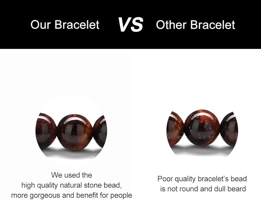 M MOOHAM Natural Stone Bracelets for Men - 8mm Tiger Eye | Matte Agate | Lava Rock Bracelets for Men Teen Boys Gifts Birthday Anniversary Christmas Gifts for Men Teens