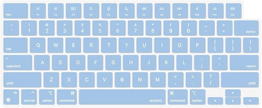 MOSISO Keyboard Cover Skin Compatible with MacBook Air 15 inch M3 A3114 M2 A2941/Air 13.6 A3113 A2681/Pro 14/16 M4 M3 M2 M1, Airy Blue