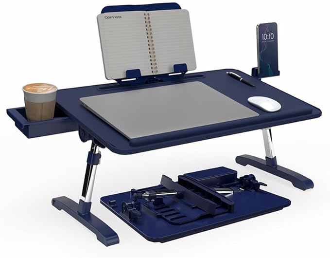 Limitless TotalDesk Portable Workstation and Lap Desk with Adjustable Height & Tilt (Navy)