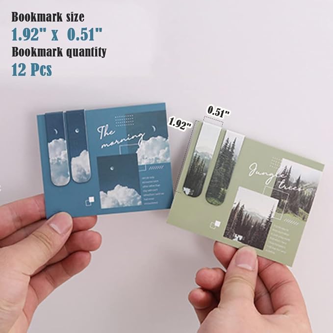 Magnetic Bookmarks Magnet Page Markers, Magnetic Page Clip for Students Teachers, Fun Book Marks for Reading(12 Pieces)