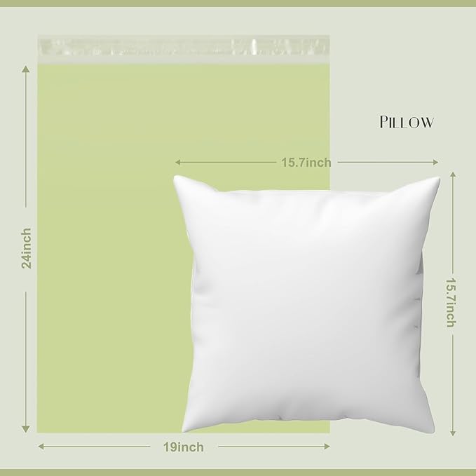 Metronic Large Poly Mailers 19x24 500 Pcs, Waterproof Shipping Bags for Clothing, Strong Adhensive Mailers Bags, Shipping Envelopes for Small Business, Tear-resistant Mailing Bags in Avocado Green