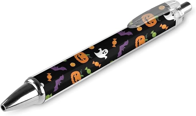 Womens Cute Retractable Pens Halloween Pumpkin Ghost Ballpoint Pens with Black Ink Smooth Writing Pen Office Stationery Supplies, 0.5mm, 2 Pcs