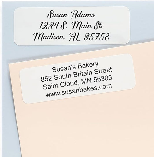 Personalized Address Labels - White or Clear Return Address Label on Sheets 2.5" x 0.75", Letter Stickers for Envelopes, Customizable Labels for Home or Office Use (200-500 Labels)