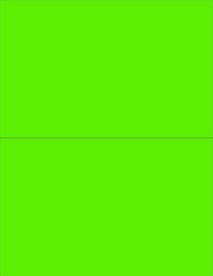 NextDayLabels - 8-1/2 x 11 Neon Color High Light Fluorescent Labels for Laser & Inkjet Printer (Green Fluorescent, 8-1/2" x 5-1/2" - 2 Per Page | 200 Labels)