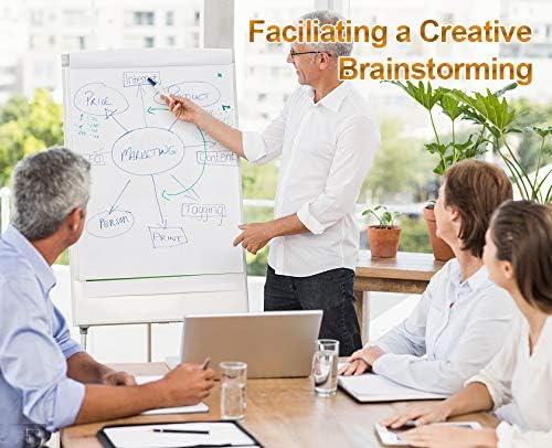 Magnetic Dry Erase Easel 36" x 24", Height Adjustable Tripod Dry Erase Board Office Presentation Whiteboard with Flipchart Pad, Magnets & Eraser, White