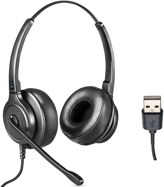 Leitner LH255XL – Headsets for Call Centers – Works with All VoIP Phone Systems – Comfortable for All Day Wear – USB-A