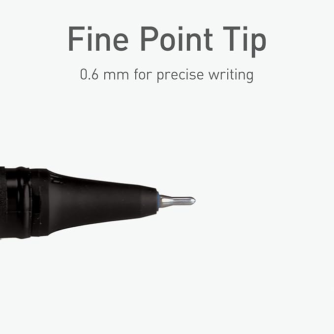 Pentonic Gel Pens, 36 Count, Assorted Colored Ink (20 Black, 12 Blue, 4 Red), 0.6 mm Fine Point, Smooth Writing For Journaling & Notetaking (1002356)