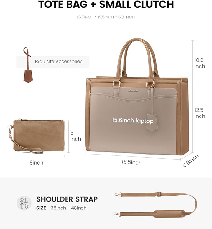 LOVEVOOK Laptop Tote Bag for Women, Office Work Bag Briefcase fit for 15.6 inch Laptop, Large Capacity Teacher Bag Handbag