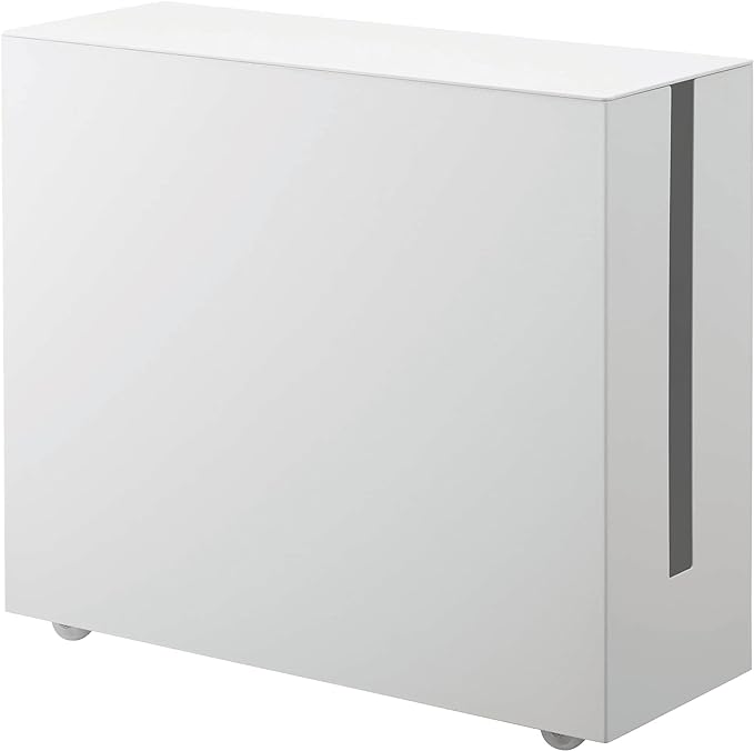 Yamazaki Home Rolling Cable Management Cord Power Strip/Surge Protector Storage Organizer for office or Bedroom Steel One Size White