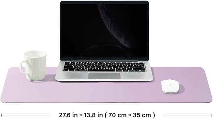 Leather Desk Mat - Non-Slip PU Desk Pad for Office and Home - Desk Organization and Accessories - Ideal for Large Mouse Pad and Desk Mats on Top of Desks (Purple,27.6"x 13.8")