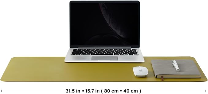 Leather Desk Mat - Non-Slip PU Desk Pad for Office and Home - Desk Organization and Accessories - Ideal for Large Mouse Pad and Desk Mats on Top of Desks (Olive Green,31.5"x 15.7")