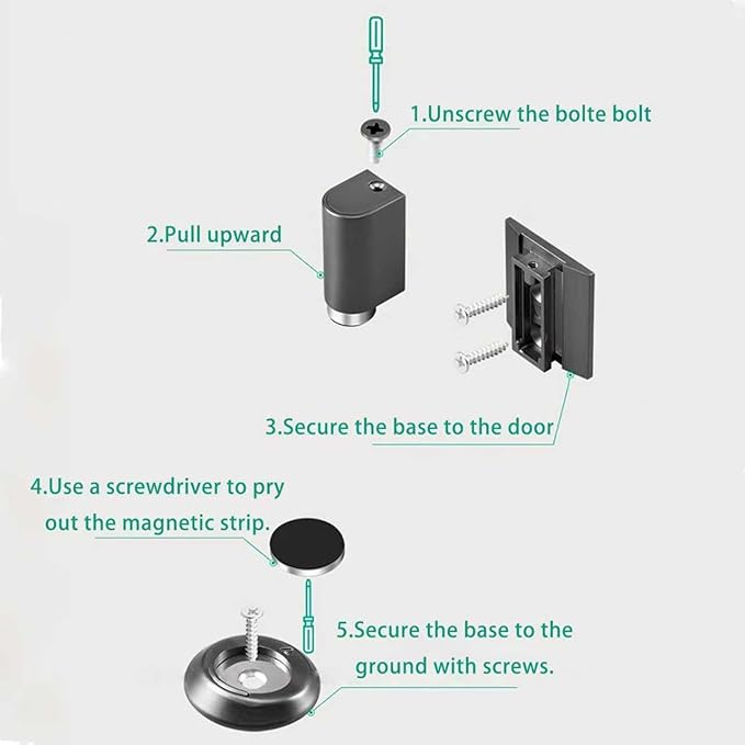 LKKYUP Magnetic Door Stopper for Wall and Floor, Heavy Duty Door Stop, Solid Zinc Alloy Door Stoppers for Wall, Modern Door Stop Holder with Strong Magnet for Home and Office