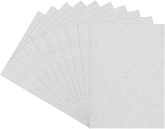 MECCANIXITY 100pcs A4 8-1/2 x 11.5 Inch Presentation Binding Covers Letter Size Leather Textured Grain Paper Un-Punched for Business Reports, Bright White