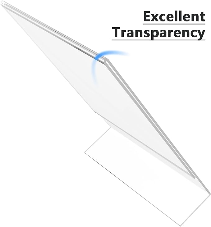 MaxGear Acrylic Sign Holder 8.5 X 11 inches Slant Back Sign Holder Clear Sign Display Holder Plastic Display Stands Table Sign Display Holder for Office, Home, Store, Restaurant - Vertical, 36 Pack