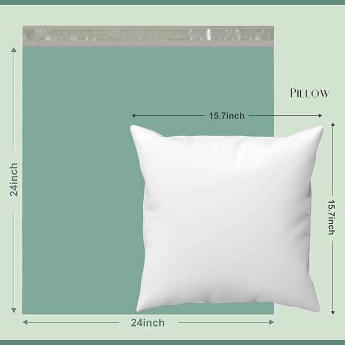 Metronic Large Poly Mailers 24x24 300 PCS, Strong Adhensive Shipping Bags for Clothing, Waterproof Shipping Envelopes for Small Business, Tear-resistant Mailers Poly Bags Bulk in Grayed Jade Green