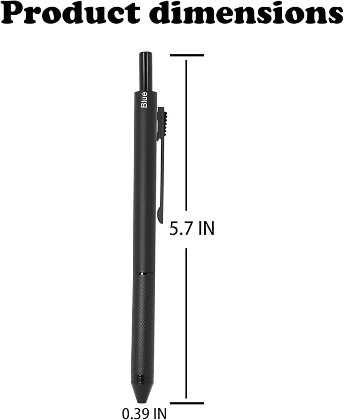 4 in 1 Multi Function Refillable and Retractable Multi Color Pen,Black Red Blue Ballpoint Pen and 0.7mm Multicolor Pencil, Multicolor Pen Gift for Journaling (Pink)