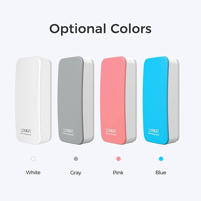 LOUKIN Magnetic Dry Erase Eraser, Whiteboard Eraser, Glass Board Eraser(Gray), One Bottle of 3.4 fl oz Whiteboard Cleaner Included, for Classroom, Home and Office Use