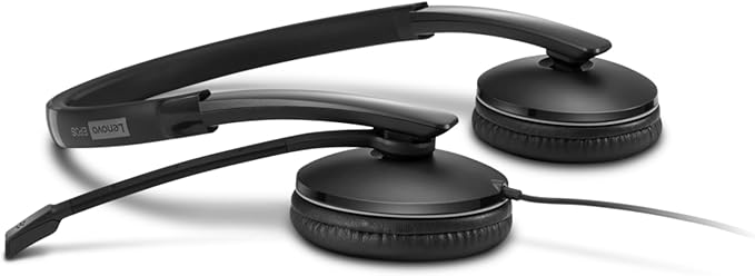 Lenovo Wired ANC Headset Gen 2 (Teams) with Active Noise Cancellation, EPOS BrainAdapt & ActiveGard Tech, Lightweight, USB-C, Plug-and-Play, Zoom Certified, Customizable, Hearing Protection