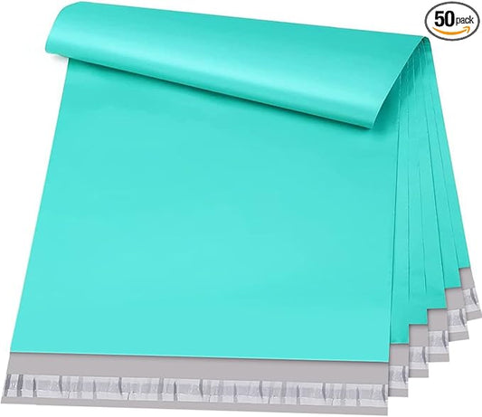 Metronic Poly Mailers 24×24 50 Pcs Large Shipping Bags for Clothes Plastic Mailers Strong Self Seal Adhesive Shipping Envelopes for Small Business Tear-resistant Mailer Bags Mailing Envelopes in Teal