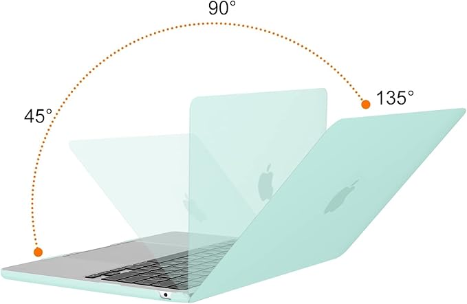 MOSISO Compatible with MacBook Air 13 inch Case 2025 2024 2023 2022 M4 A3240 M3 A3113 M2 A2681, Plastic Hard Shell&Keyboard Cover&Screen Film&Type C for MacBook Air 13.6 inch Case, Mint Green