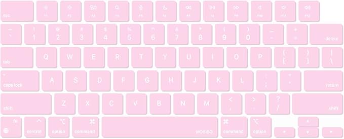 MOSISO Keyboard Cover Skin Compatible with MacBook Air 15 inch M3 A3114 M2 A2941/Air 13.6 A3113 A2681/Pro 14/16 M4 M3 M2 M1, Dusty Pink