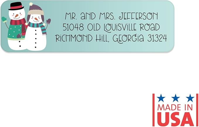 Whimsical Christmas Rolled Address Labels / 250 Personalized Return Address Labels/Designer Address Stickers in Elegant Plastic Dispenser