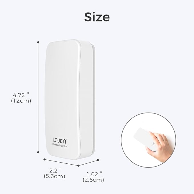 LOUKIN 2 Pack Magnetic Dry Erase Eraser, Whiteboard Eraser, Glass Board Eraser(White), 3.4 fl oz Whiteboard Cleaner * 2 Included, for Classroom, Home and Office Use