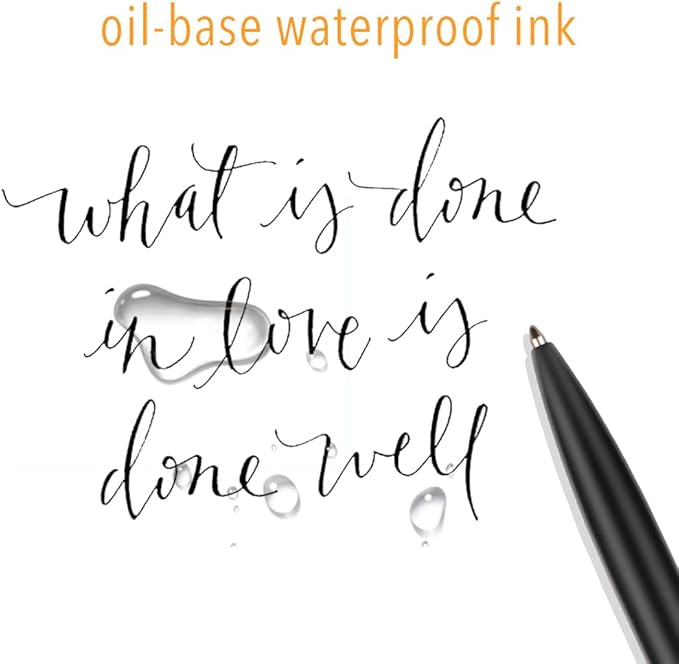 Unibene 6 Pack Black & Gold Click Ballpoint Pens -1.0mm Medium Point Black Ink with 6 Stainless Steel Refills for Business Office Students Teachers Wedding Christmas