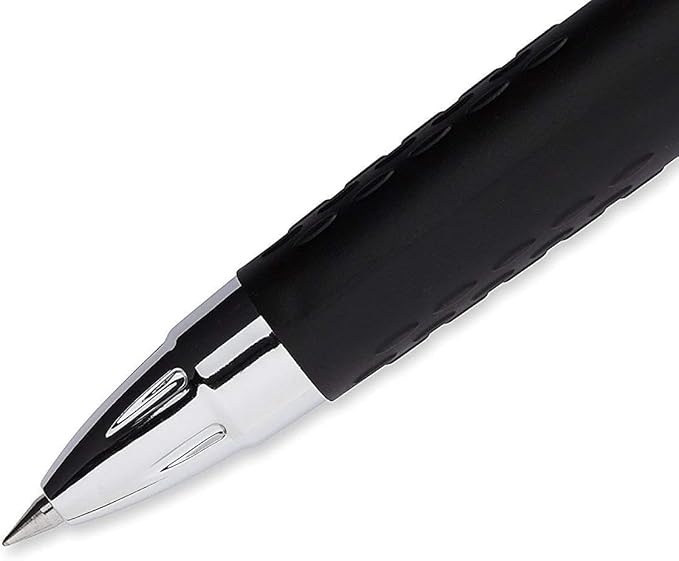 Signo 207 Roller Ball Retractable Gel Pens, Medium Point (0.7mm), Purple Ink, 3 Count, Bundle with Plastic Reusable Pouch