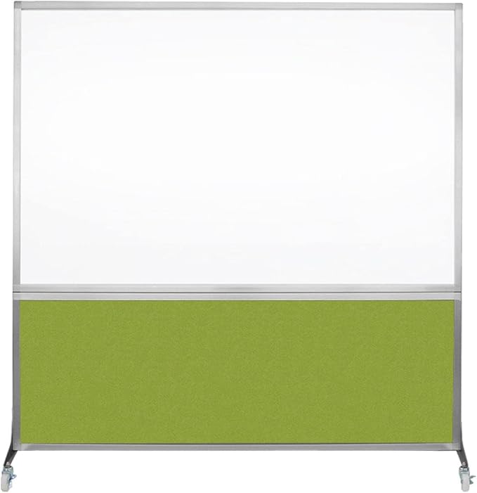 DivideWrite Mobile Whiteboard | Double Sided Dry Erase Board | Portable Office Cubicle Partition | Display for Classrooms, Conference Rooms, Meeting Areas and More | Ocean Fabric 4' Wide X 6' Tall